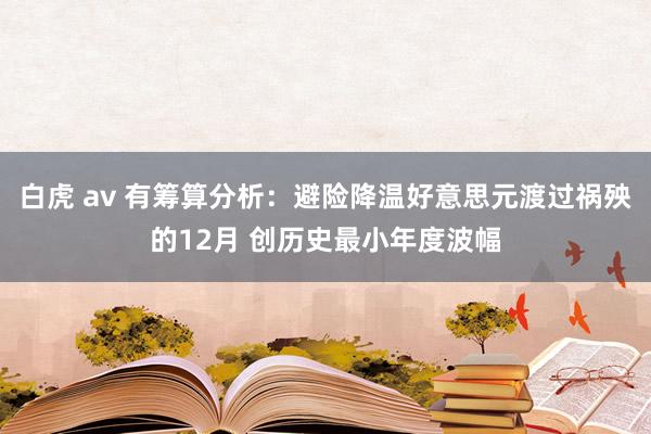 白虎 av 有筹算分析：避险降温好意思元渡过祸殃的12月 创历史最小年度波幅