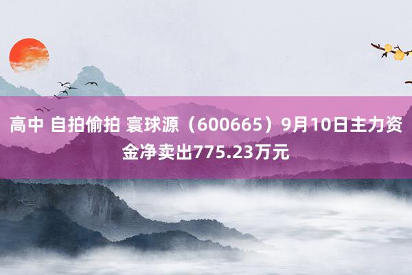 高中 自拍偷拍 寰球源（600665）9月10日主力资金净卖出775.23万元
