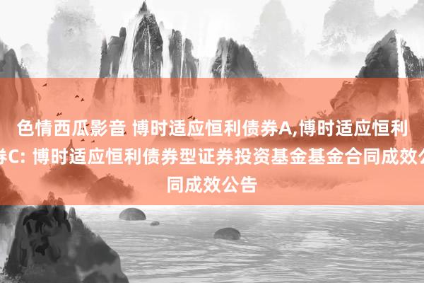 色情西瓜影音 博时适应恒利债券A,博时适应恒利债券C: 博时适应恒利债券型证券投资基金基金合同成效公告