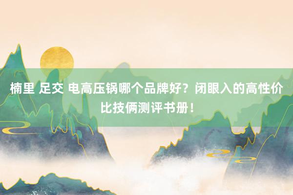 楠里 足交 电高压锅哪个品牌好？闭眼入的高性价比技俩测评书册！
