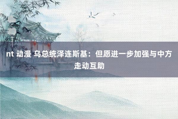 nt 动漫 乌总统泽连斯基：但愿进一步加强与中方走动互助