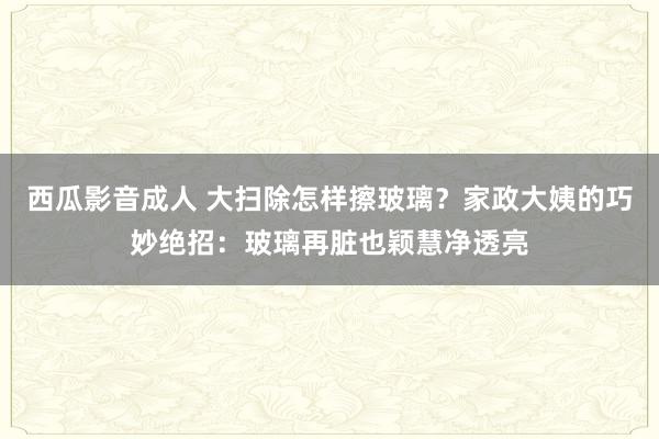 西瓜影音成人 大扫除怎样擦玻璃？家政大姨的巧妙绝招：玻璃再脏也颖慧净透亮