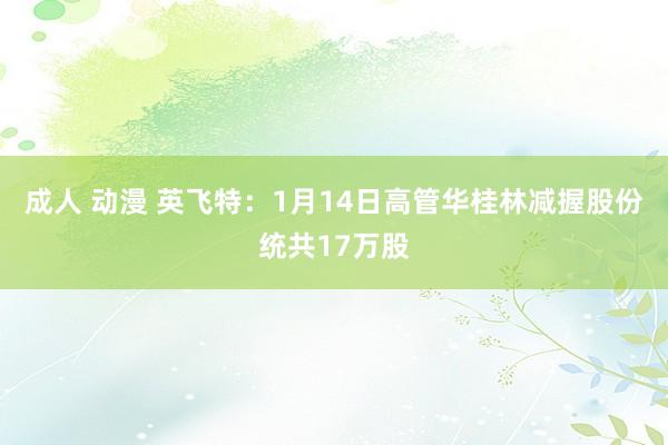 成人 动漫 英飞特：1月14日高管华桂林减握股份统共17万股