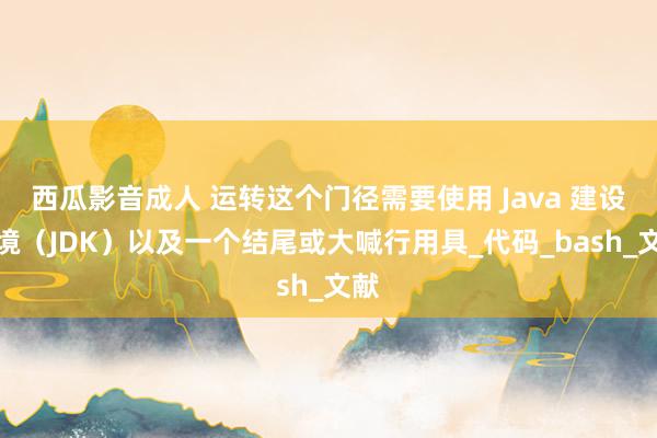 西瓜影音成人 运转这个门径需要使用 Java 建设环境（JDK）以及一个结尾或大喊行用具_代码_bash_文献