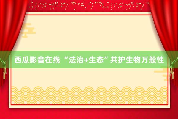 西瓜影音在线 “法治+生态”共护生物万般性
