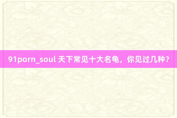 91porn_soul 天下常见十大名龟，你见过几种？