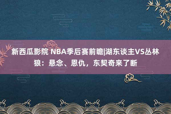 新西瓜影院 NBA季后赛前瞻|湖东谈主VS丛林狼：悬念、恩仇，东契奇来了断