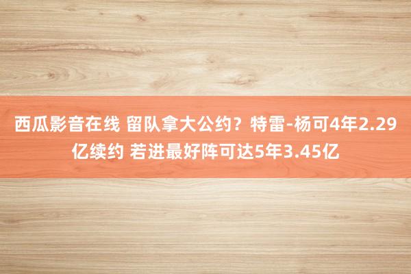 西瓜影音在线 留队拿大公约？特雷-杨可4年2.29亿续约 若进最好阵可达5年3.45亿