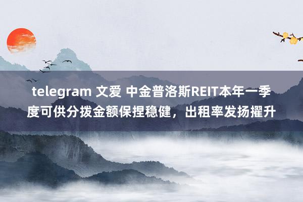 telegram 文爱 中金普洛斯REIT本年一季度可供分拨金额保捏稳健，出租率发扬擢升