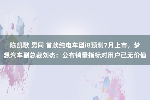 陈凯歌 男同 首款纯电车型i8预测7月上市，梦想汽车副总裁刘杰：公布销量指标对用户已无价值